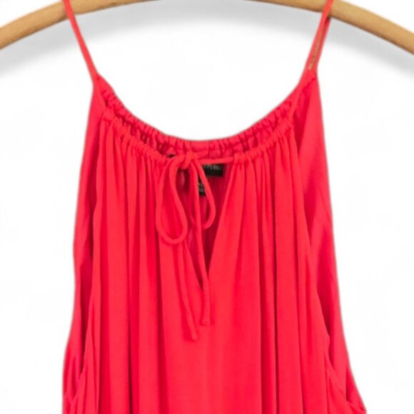 Banana Republic Ruffled Hem Peach Spaghetti Strap Maxi Dress XXL - Picture 3 of 7